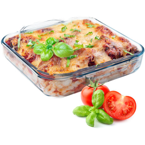 Set 4 Teglie In Vetro Borosilicato Per Lasagne – Piastre Rettangolari Con Manici Per Microonde E Forno - 4