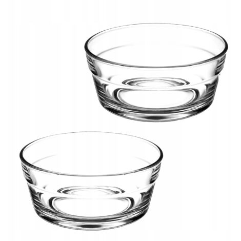KADAX Insalatiera, ciotole da portata, vetro, lavabile in lavastoviglie, ciotole per frutta, ciotole per dessert, trasparente, diametro: 12,5 cm, set da 2