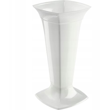 Vaso Cimiteriale Jolly In Plastica Alta Resistenza | Bianco | Diametro 18 Cm Altezza 45 Cm