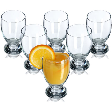 KADAX Bicchieri da Acqua con Gambo, Bicchieri Eleganti e Raffinati per Gustare Limonata, Succhi, Tè Freddo e Acqua Alla Frutta (250 ml, Set da 6)