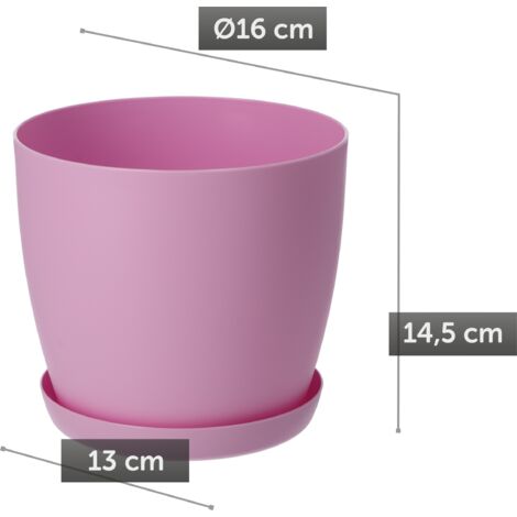 Vaso Da Fiori Standard Con Sottovaso In Plastica - Varie Misure E Colori (Terracotta, Marrone, Bianco) - 2