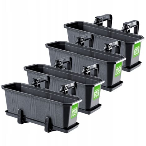 Fioriera Anthea In Plastica Rettangolare 50 Cm Antracite Interno O Esterno Violet 36083536