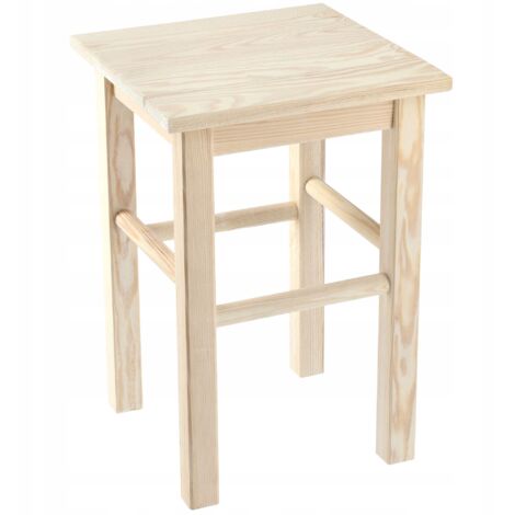 KADAX Sgabello in legno di pino naturale, sedia elegante per aggiungere un tocco di fascino rustico al tuo arredamento (quadrato)