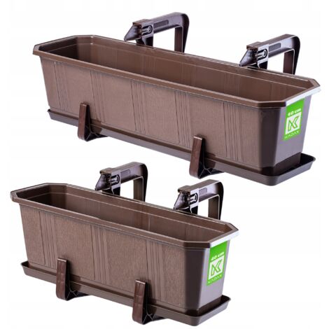 Box da balcone KADAX 60+40cm Maniglie marroni (1/5)