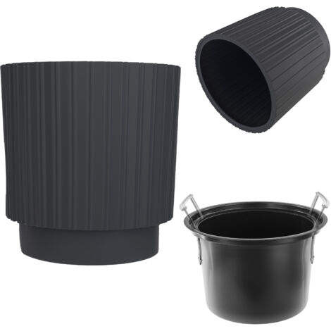 Sottovaso Rotondo Nero Per Piante - In Plastica, Per Interno Ed Esterno, Diametro 32 Cm