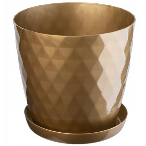 Vaso per piante e fiori Millerighe in plastica colore grigio H 34.6 cm