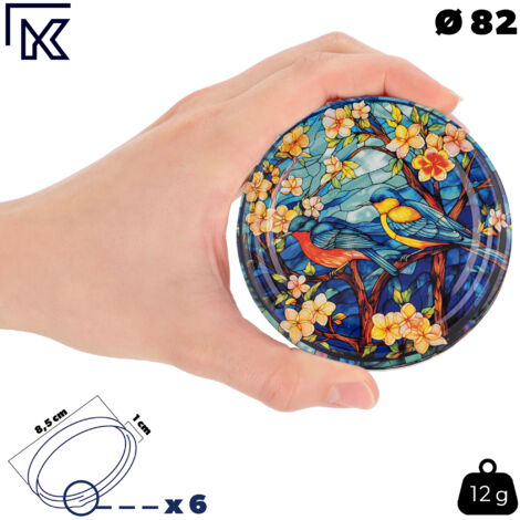 KADAX Set di 8 barattoli portaoggetti, rotondi, con coperchio dorato, 4