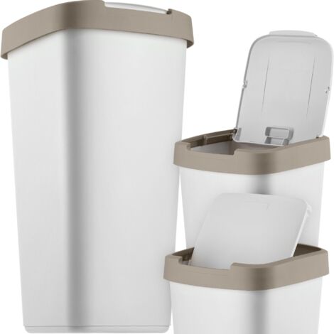 Bblie Secchio per La Spazzatura, con Coperchio Basculante (Grigio
