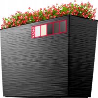 KADAX Vaso da fiori Vaso da fiori + Inserto Fioriera Fioriera alta da terrazza Nero 19x56 cm