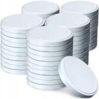 KADAX Confezione da 50 coperchi a vite Fi89mm, coperchi a vite in metallo To89 per barattoli da 1700 ml, coperchi twist con 6 punte a scatto, coperchi (bianco), (K4883)