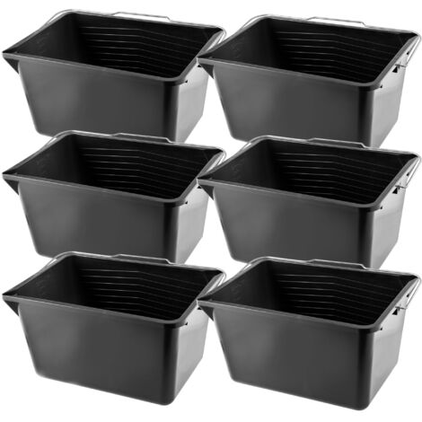 KADAX Cubo de Pintura Negro 12 Litros 6uds