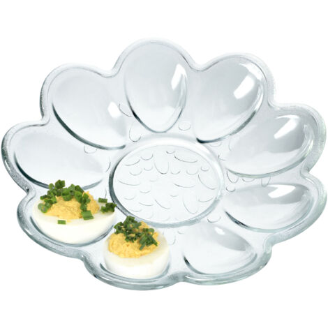Plato KADAX, plato para huevos, bandeja para huevos de vidrio