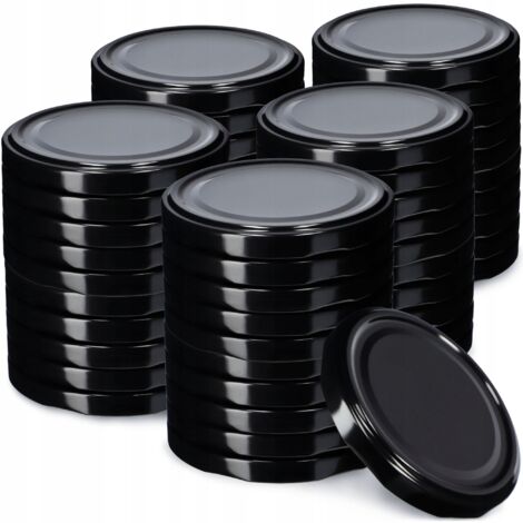 SHERCHPRY 40 Tapas De Tarros De Boca Ancha Para Tarros De Mermelada A Cuadros, Tapas De Almacenamiento, Tapas De Rosca, Tapas De Enlatado, Tapas Herméticas Para Tarros De Especias De Yogur