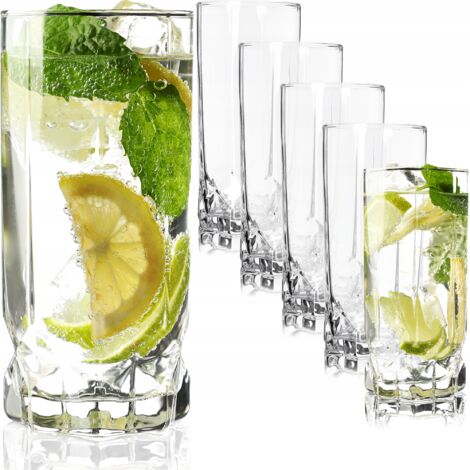 KADAX Vasos para Todas Las Ocasiones, Vasos Transparentes para Zumos, Cócteles, Agua y Refrescos de Incomparable Elegancia (325 ml, Juego de 6)