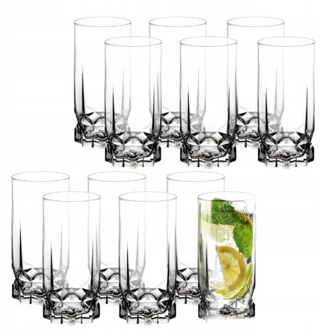 KADAX Vasos para Todas Las Ocasiones, Vasos Transparentes para Jugo, Cócteles, Agua y Refrescos de Incomparable Elegancia (325 ml, Juego de 12) (1/5)