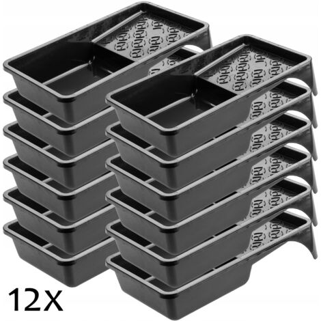 KADAX Bandeja de pintura para rodillo de pintura 160 mm Negro 12 piezas