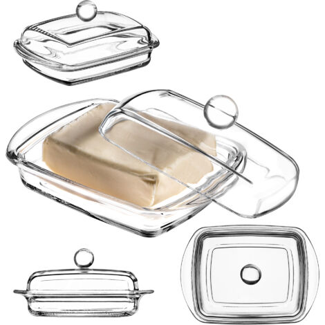 KADAX Mantequillera Mantequillera con Tapa para Mantequilla, Recipiente de Vidrio, 16 cm Classic