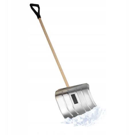 KADAX Pala quitanieves de aluminio con mango de madera y mango en D - Cobertizo de nieve ergonómico - Bote de nieve resistente (50 cm de ancho)