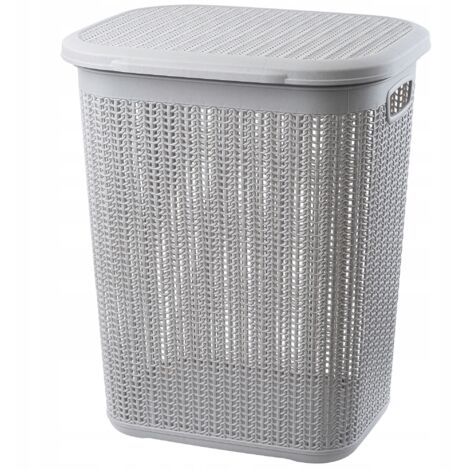 KADAX Cesto para la Ropa sucia Multifuncional de 50 L con Tapa Cesto para la Ropa sucia de plástico liviano para el baño Ropa Sucia Juguetes (Gris)