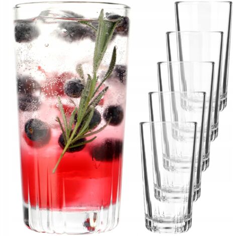 KADAX Leni Vasos de whisky, vasos de agua, vasos de jugo, vasos universales, vasos de cristal, vasos de agua, bebidas, fiesta (11 oz, juego de 6) (1/5)