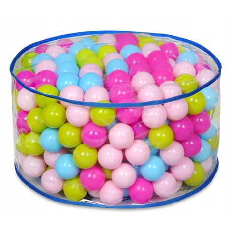 KADAX Puf con Pelotas para Habitación Infantil Niña Niño Diámetro 63 x 34 cm Cojín de Suelo Redondo (Color Pastel) (1/5)