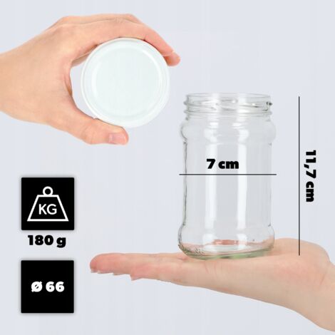 KADAX 10x Tarros De Conservación Tarro De Vidrio 315ml Mermelada De Miel Tapas Fi66 85737144