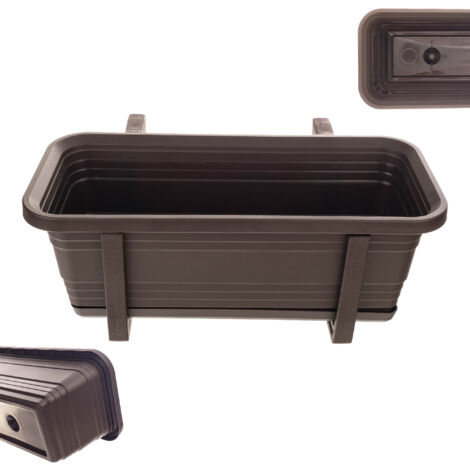 KADAX Jardinera para balcón Macetero Macetero 40 cm Soportes para barandilla de balcón