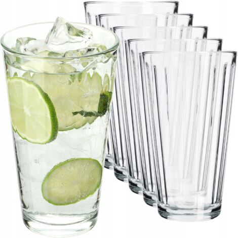 KADAX Vasos de Vidrio de Calcio Neutro, Vasos de Agua Universales, para Bebidas, Mojito, 360 ml, 6 (1/4)
