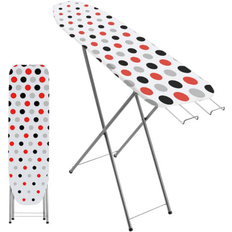 KADAX Tabla de Planchar 104 x 30 cm, Tabla Plegable con Funda de Algodón Extraíble, Soporte para Plancha, Pies Antideslizantes y Altura Regulable (Blanco) (1/5)