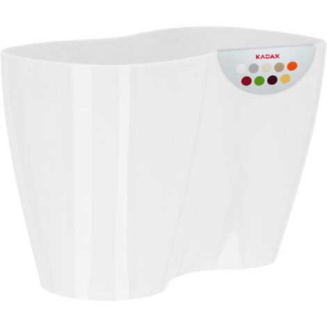 KADAX Macetero Grande de Polipropileno para Orquídeas, Macetero Elegante y Robusto para Decoración Interior y Exterior (23,5 x 16 cm, Blanco)