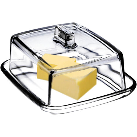 KADAX Mantequillera de Vidrio con Tapa y Asa, un Recipiente Elegante para Guardar y Servir su Mantequilla con Estilo y practicidad (Rectangular)
