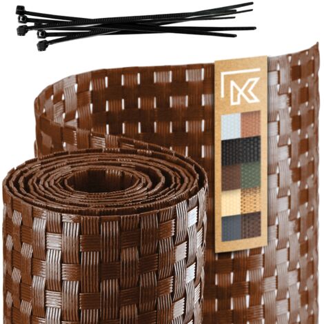 KADAX Cinta de valla marrón para paneles de valla 19 cm 2,55 m