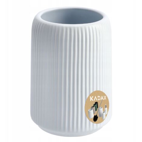 KADAX Vaso de Baño para Cepillos de Dientes, Contenedor, Organizador de Cerámica Blanca, Redondo (1/5)