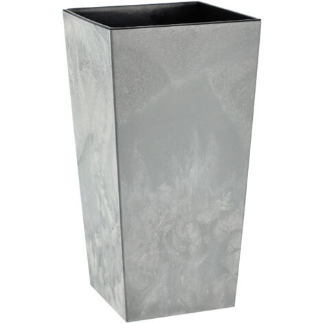 KADAX Maceta de jardín de 68 cm con inserto, soporte alto para flores, gris, terraza, balcón (1/5)