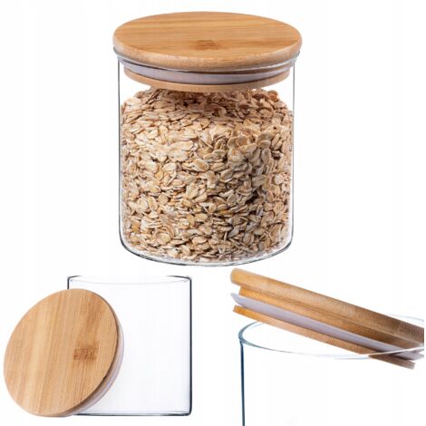 KADAX Recipiente De Vidrio Con Tapa 700 Ml Para Productos En Polvo Bote