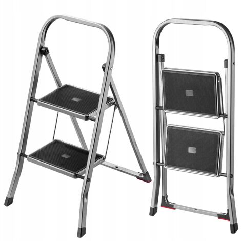 KADAX Escalera de 2 peldaños 150kg Stepwise Home Plegable Acero (1/5)