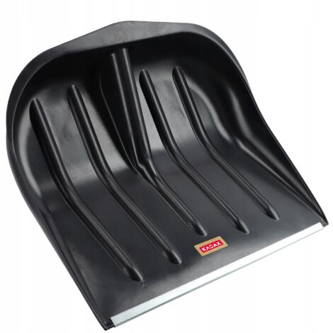 KADAX Pala quitanieves 46 x 39,5 cm, Pala quitanieves sin varilla, Quitanieves con borde de chapa de zinc, Pala quitanieves de plástico, Pala quitanieves (1, negro)