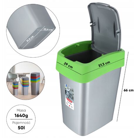 CURVER - Pattumiera in plastica, 110 l, Colore: Blu