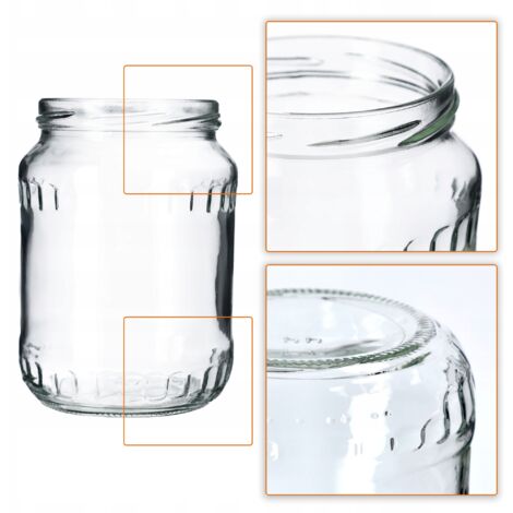 KADAX Paquete De 48 Tarros De Mermelada De 720 Ml Con Tapa De Rosca Con Tapon