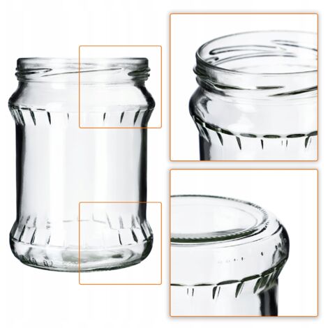 KADAX 20x Tarros De Vidrio 330ml Tarros De Almacenamiento Para Mermelada De Miel 85740972
