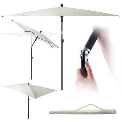 KADAX Sombrilla de jardín grande, 210 cm, plegable, para balcón, cubierta rectangular