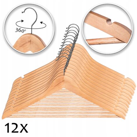 KADAX Perchas de madera Juego de perchas de 12 piezas