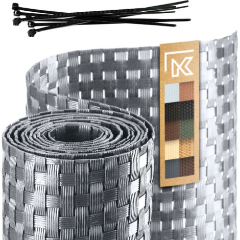 KADAX Cinta de valla gris para paneles de valla 19 cm 2,55 m cubierta de valla (1/5)