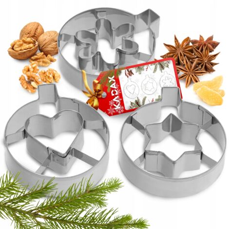 Cortapastas Navidad Cortadores De Galletas Navideños - Pareja De Jengibre Set X2 | LOTO 3D Moldes De Galletas Navidad