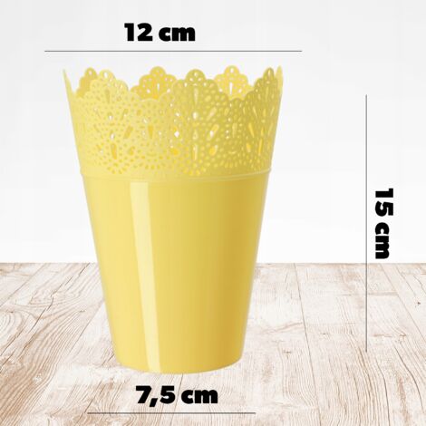 KADAX Macetero para Flores Plantas Amarillo 12 cm