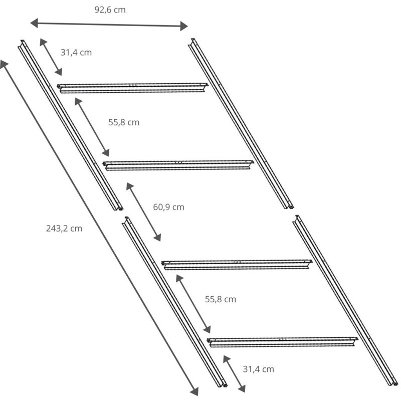 Estructura metálica Gardiun para preinstalación de suelo casetas