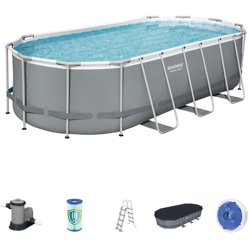 Piscina Desmontable Tubular Bestway Power Steel Oval 549x274x122 cm - 56710 - BESTWAY