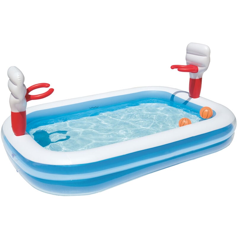 Piscina Hinchable Infantil con Canastas Baloncesto Bestway 254x168x102 cm