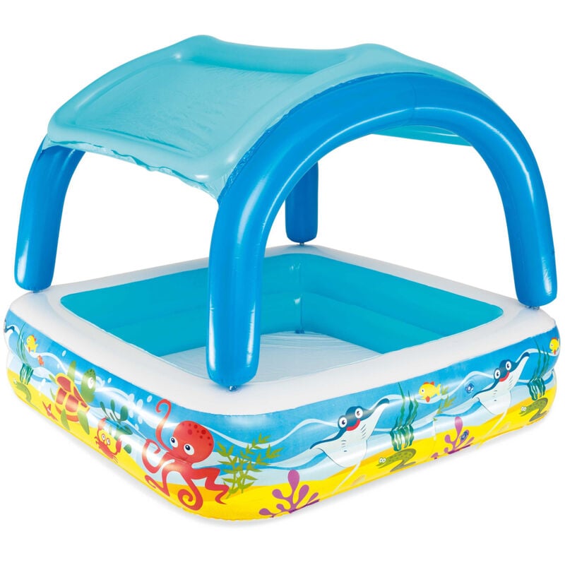 Piscina Hinchable Infantil con Parasol Bestway Canopy 147x147x122 cm