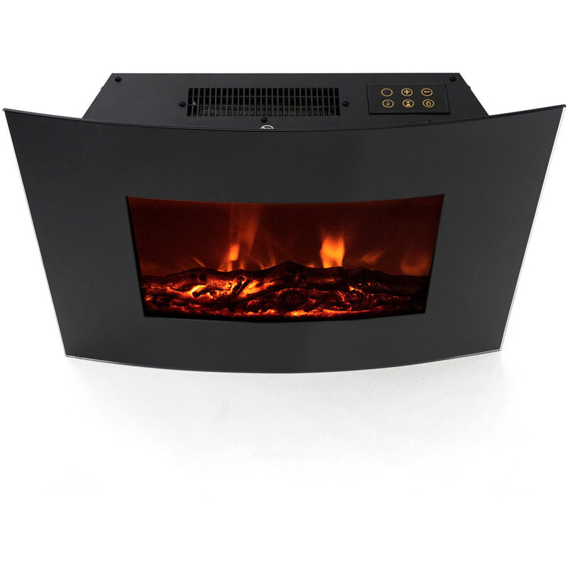 Chimenea Eléctrica 2000 W Kekai Montana 66x15x52 cm con Simulación de Fuego de Pared Negra